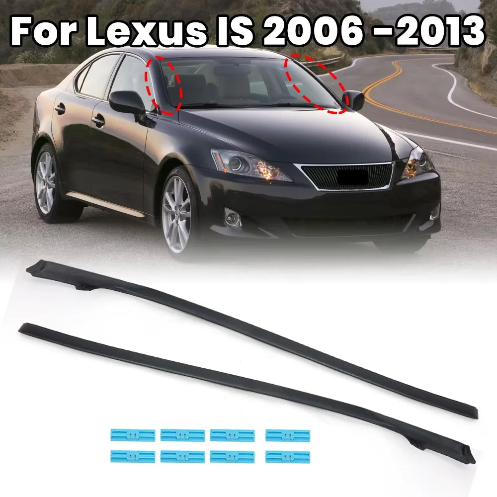 Windshield Pillar Moulding for Lexus IS 2006-2013 with Clips Kit Pillar Moulding Outer Protective Strip 75551-53020 75552-53020