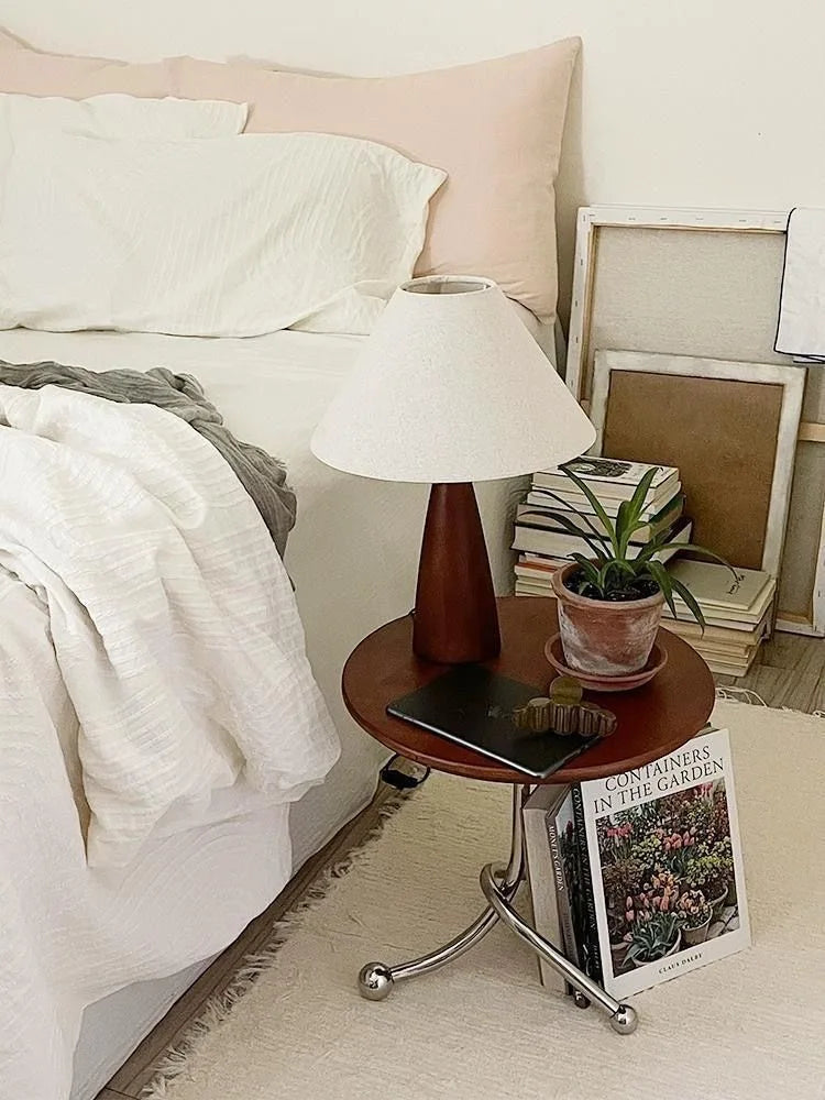 Solid Wood Retro fabric desk lamp Indoor decor Atmosphere Bedroom Bedside living room Tea Room Study Lamp