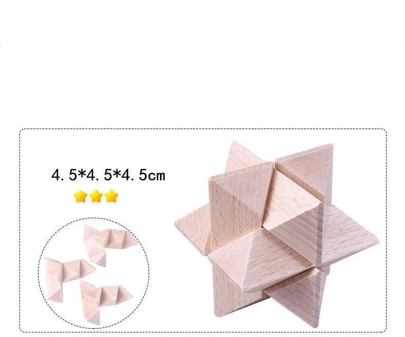 Wooden Unlocking Puzzles Brain Teasers Kong Ming LuBan Lock Adult Decryption Toy Assembly Game Children's Puzzle Puzzles Toys