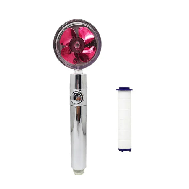 Shower Head 360 Degree Rotation Water Saving Flow Turbofan