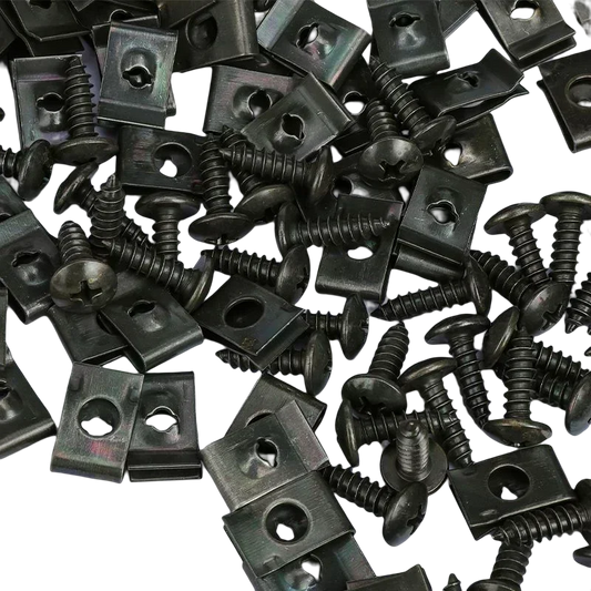 Self Tapping Screws Metal Fastener Clip for Car Motorcycle U-Type Clip with Screw Anti-rust Protection Clip Screw Iron Sheet Kit