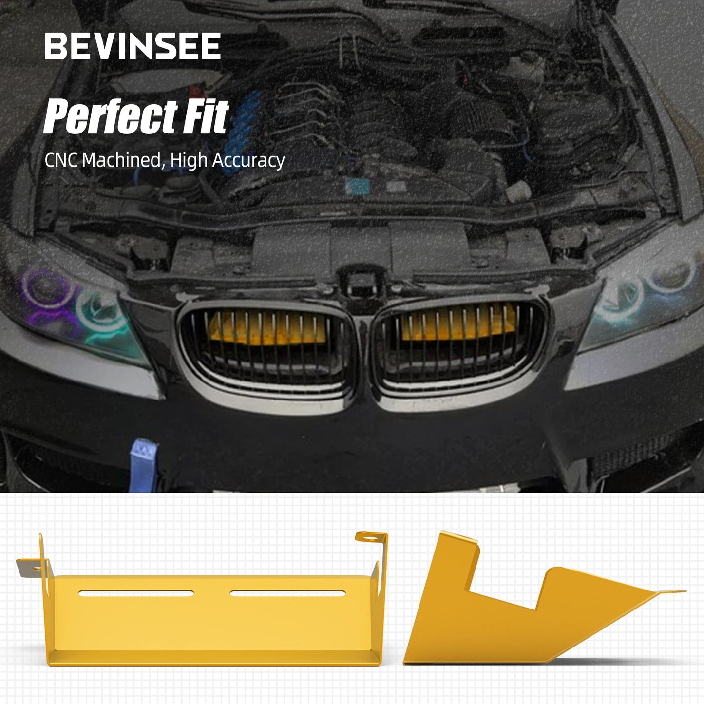 BEVINSEE Air Intake Scoops for BMW E90 E92 E93 323i 325i 328i 330i 335i 335d 2007-2012