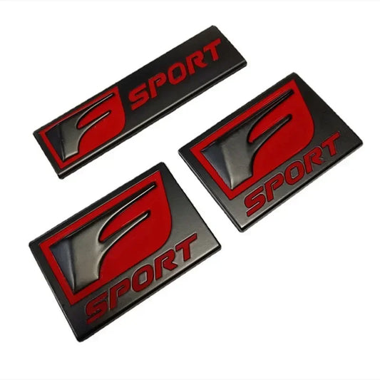 3D Lexus Metal Black Red FSPORT Logo Car Badge Rear Luggage Decal