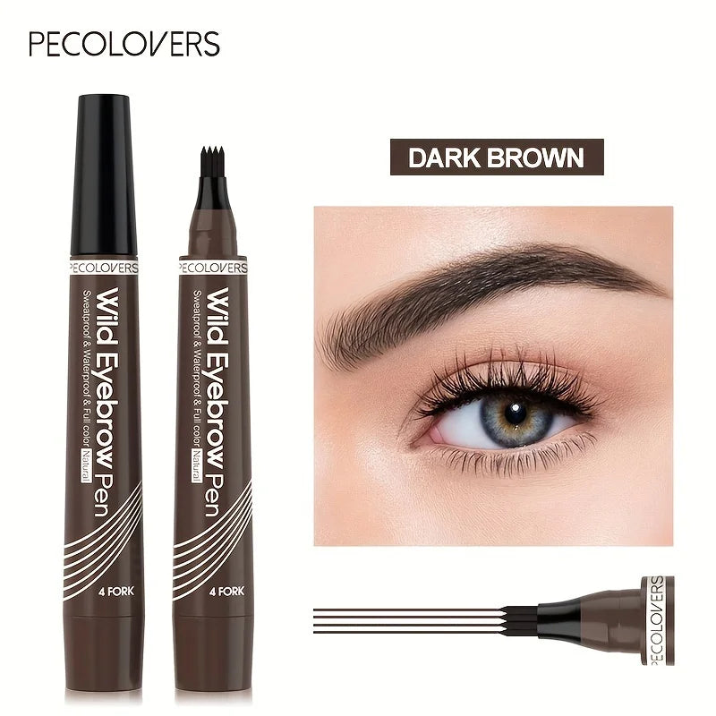 6 Colors 1pc Eyebrow Pen Waterproof 4 Split Tip Eyebrows Pen Eyebrow Tattoo Pen