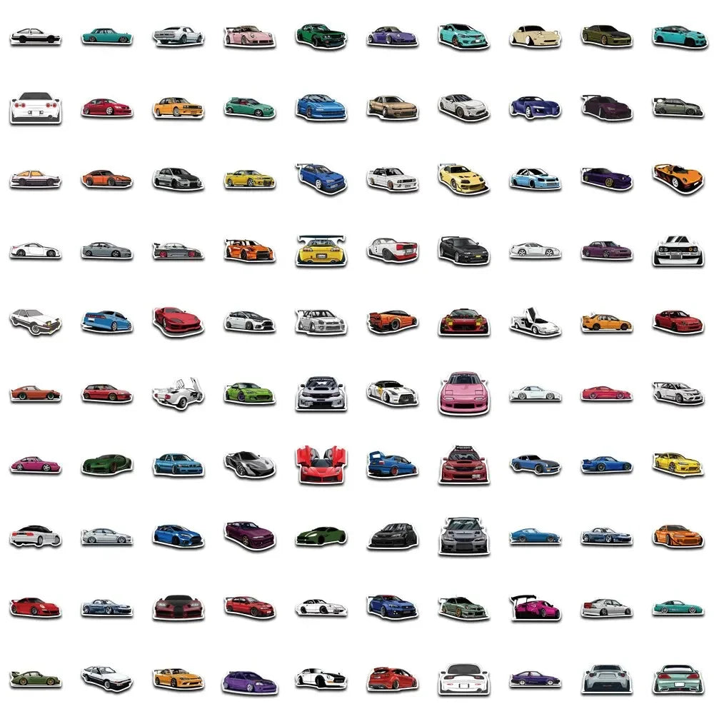 50/100PCS JDM and some Hyper Cars Retrofit Racing Car Graffiti Stickers Laptop Decals