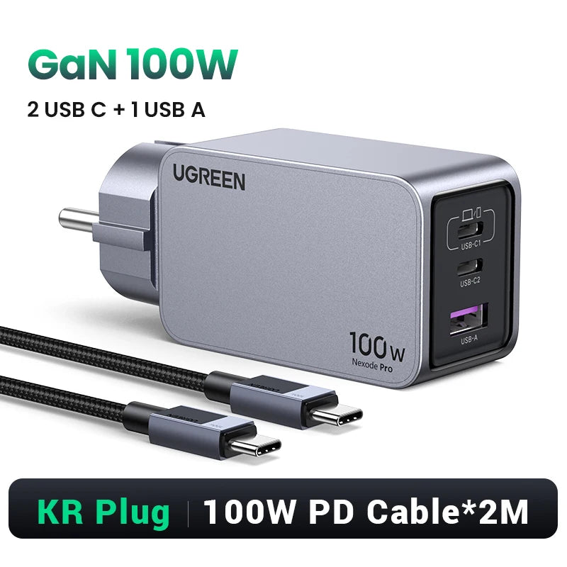 UGREEN 100W GaN Charger USB C Charger QC4.0 3.0 Quick Charge