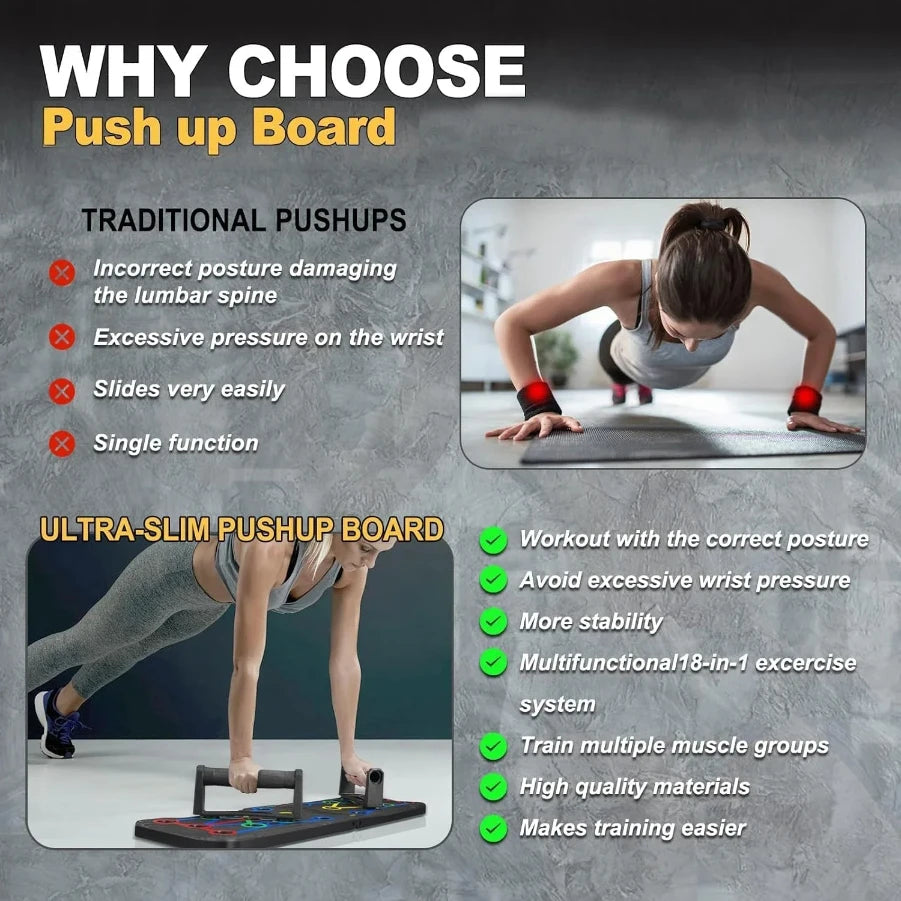 Push Up Board Gym Equipment Home Exercise Bar Sport Plank Fitnesd