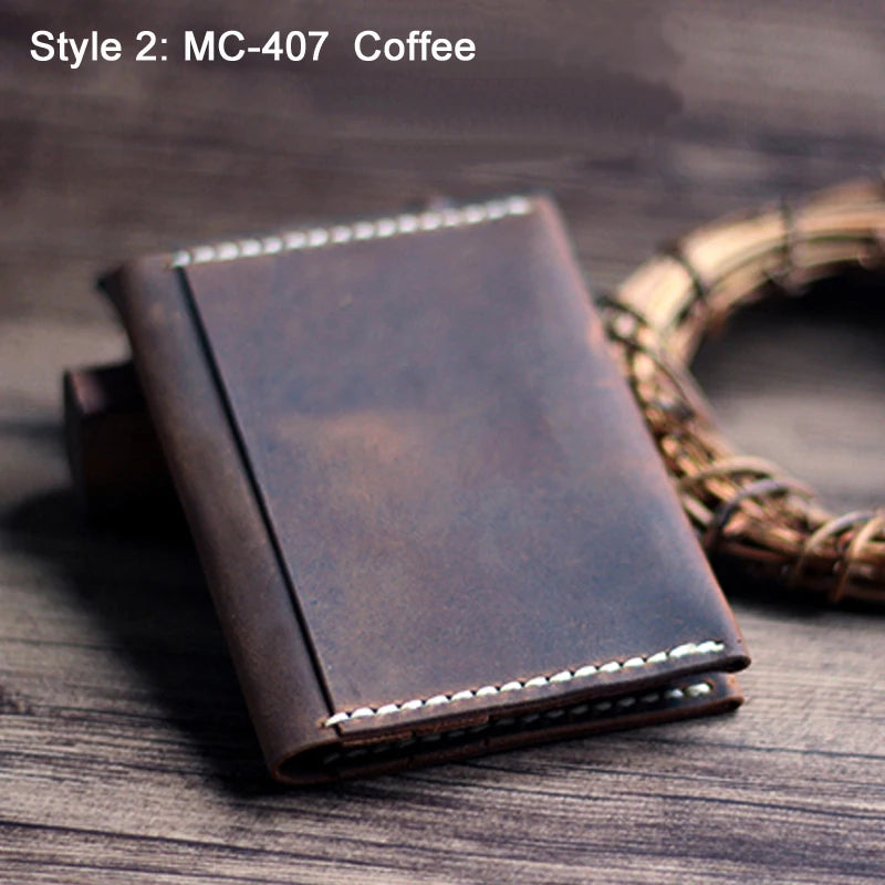 Luxury Handmade Genuine Leather Wallet Credit Card Holder Unisex