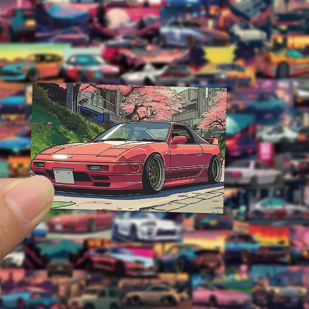 10/30/50pcs Japanese JDM Retrofit Racing Stickers Car Laptop Waterproof Sticker Decals