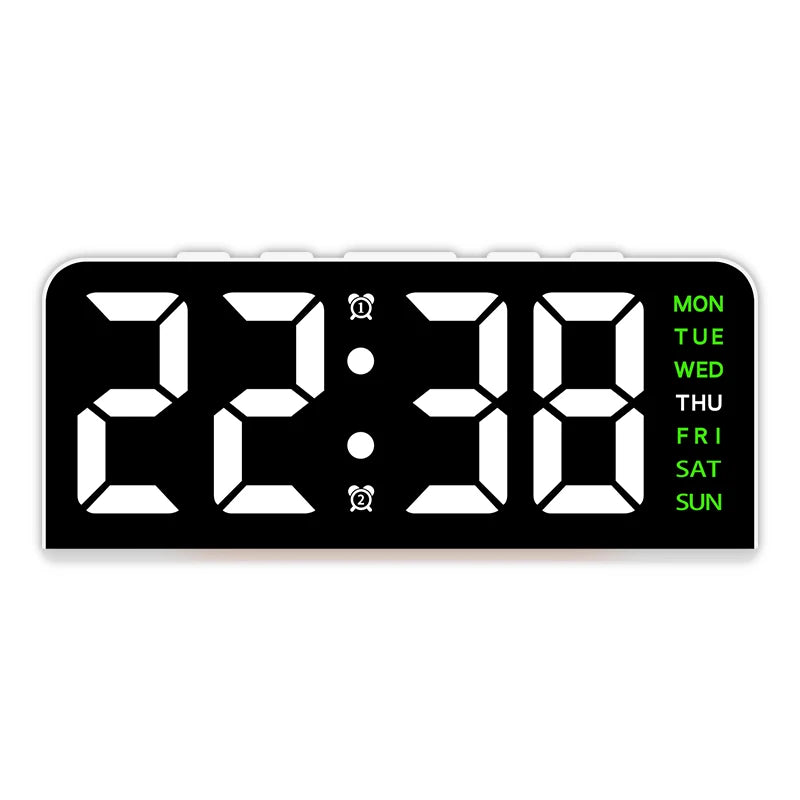 USB Powered Digital Alarm Clock with Mood Light Dual Alarm Snooze Table Clock