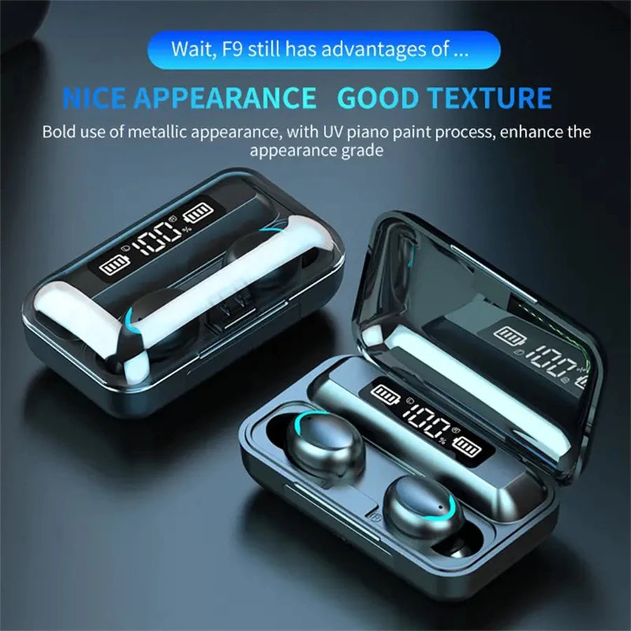 F9 Wireless Bluetooth Headphones Tws Game Earbuds Earphones