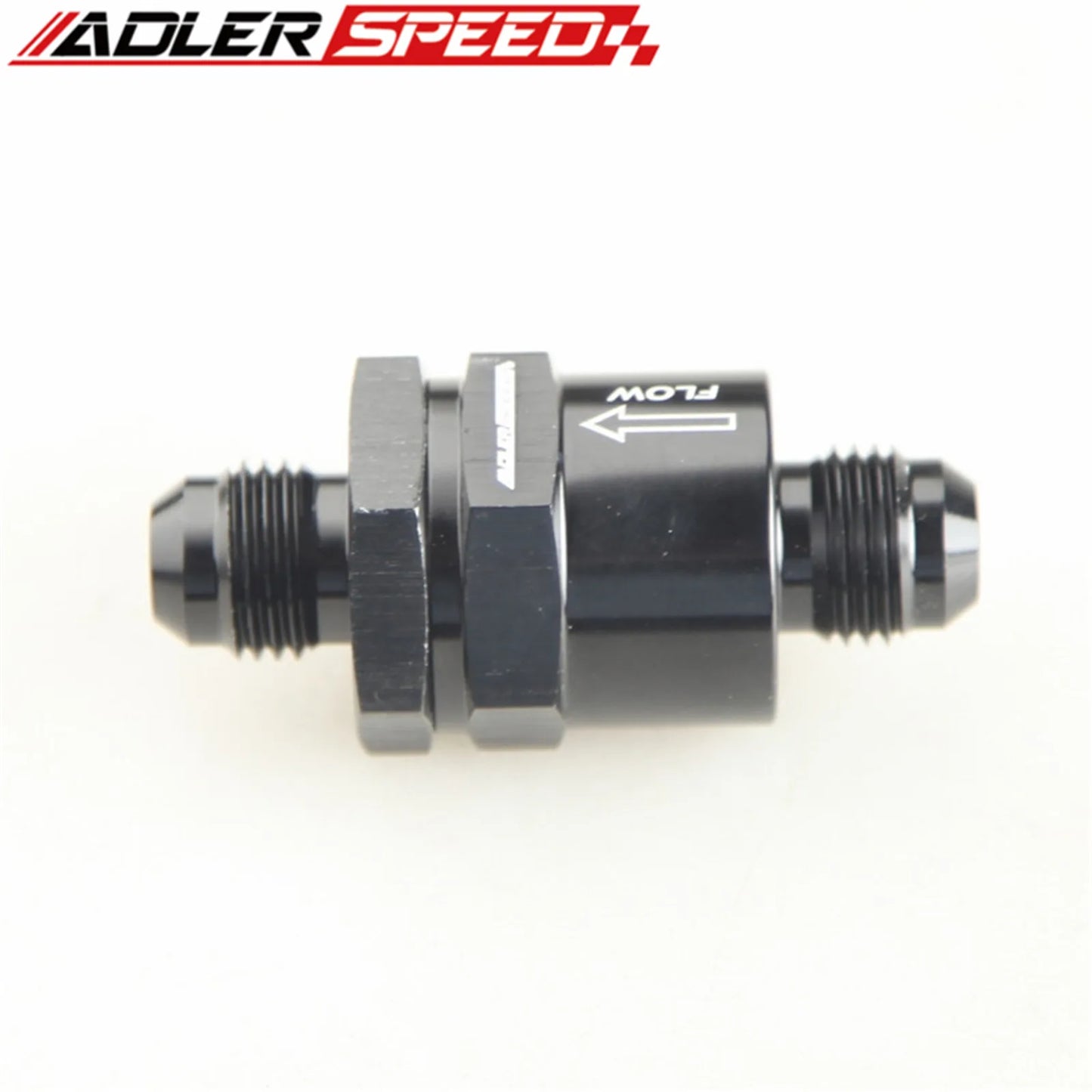 AN6 AN8 AN10 AN12 Aluminium Non Return One Way Check Valve Fuel EFI Fitting Adapter Black