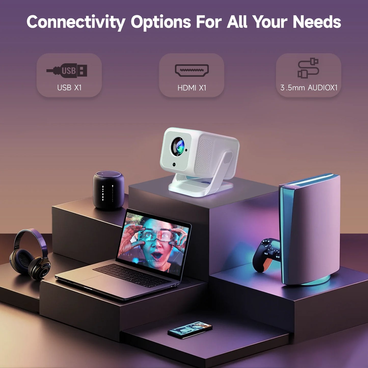 Magcubic Auto Focus 4K HD 1920*1080P 420ANSI Portable Projector Android