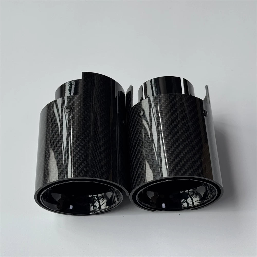 1Pcs M Performance Logo Glossy Black M2 M3 M4 M5 Carbon Exhaust Pipe Tip For M135i M235i M345i M240i M340i Tailpipe Muffler tips