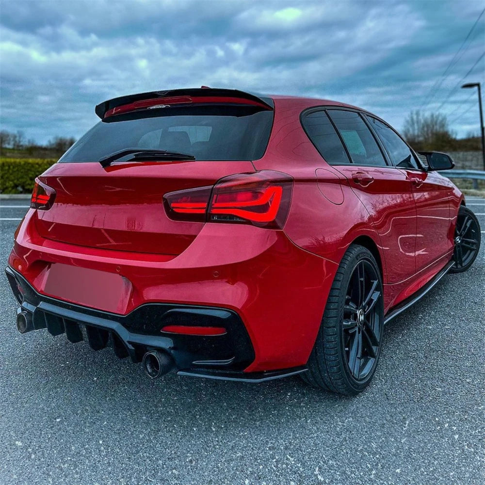 BMW Rear Bumper Lip Diffuser With LED Rear Spoiler For BMW 1er M Sport F20 F21 M135i M140i Fits BMW BMW E92 E93 335I Accessories HOT