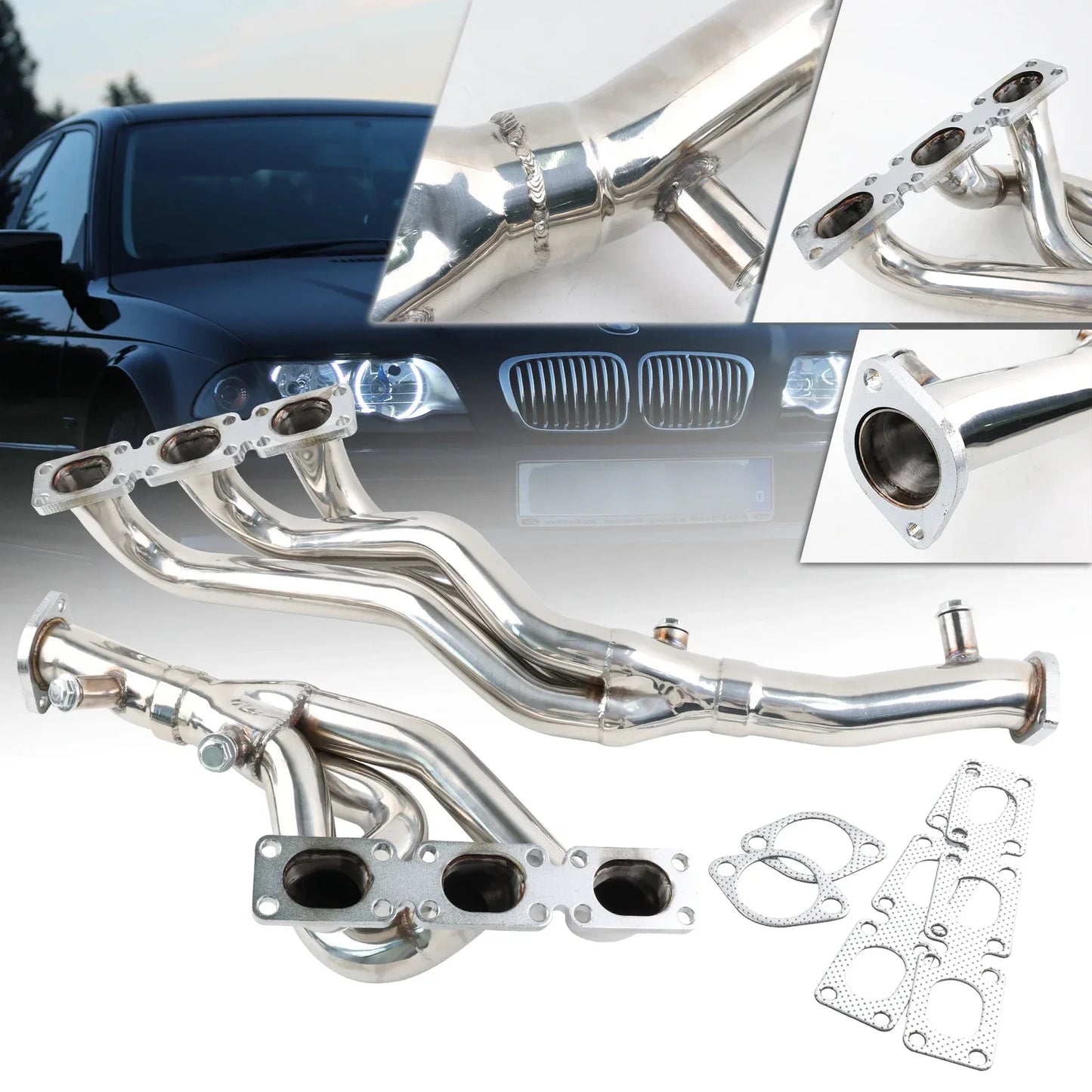 Performance Exhaust Headers for BMW M54 (2000-2006: M54B22/M54B25/M54B30) – Fits E36/E46/E93/E60 320i/325i/525i/530i 2.5L/3.0Li