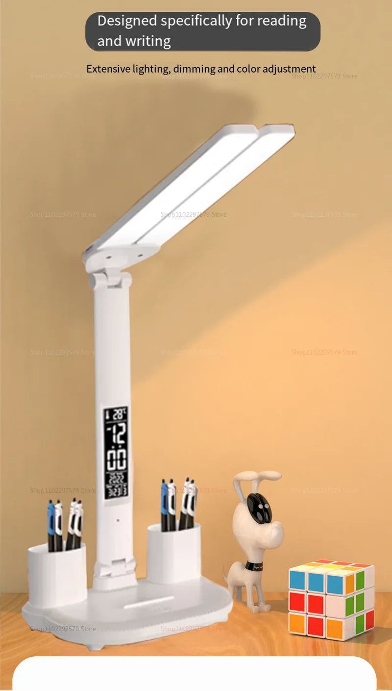 Best selling Desk lamp student special dormitory desk eye protection lamp homework writing lamp study lamp cute clock bedside lamp charging