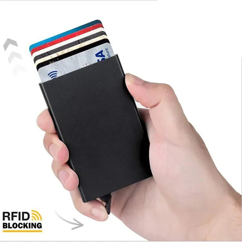 RFID Blocking Wallet Card Holder Metal Thin Slim Pop Up Minimalist Unisex