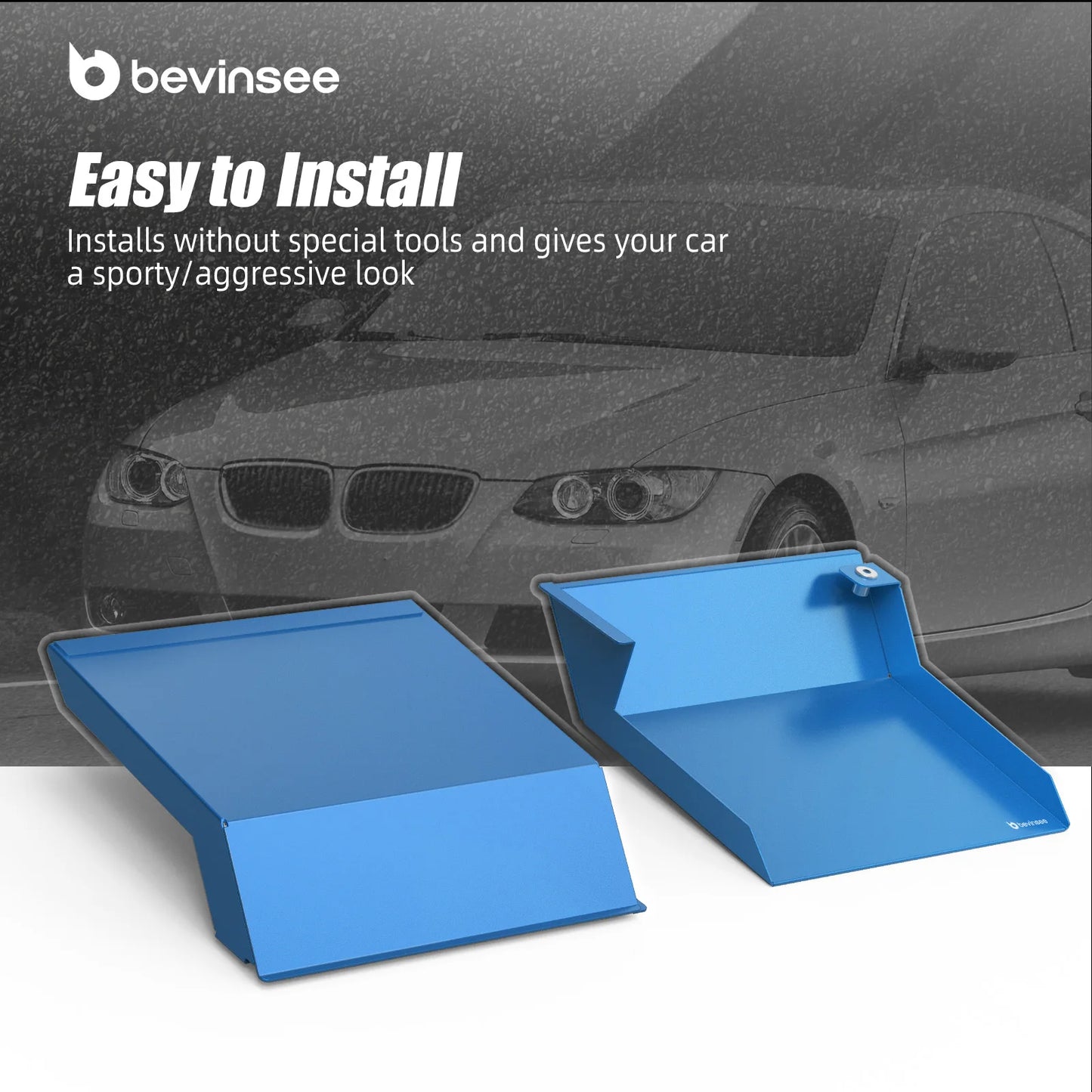 QT BEVINSEE Aluminum Air Intake Scoops For BMW 3 Series E92 323i 325i 328i 330i 335i 335d 2010-2013, Not for M3