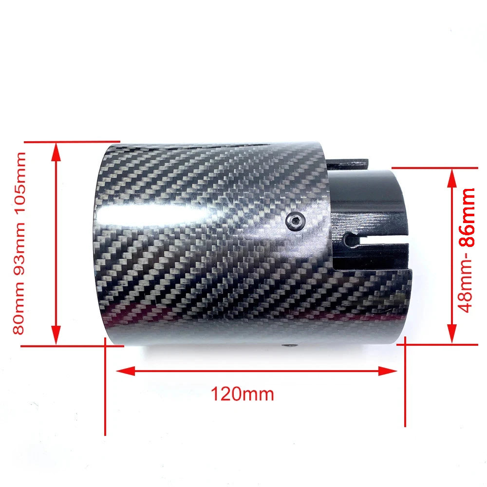 1Pcs M Performance Logo Glossy Black M2 M3 M4 M5 Carbon Exhaust Pipe Tip For M135i M235i M345i M240i M340i Tailpipe Muffler tips