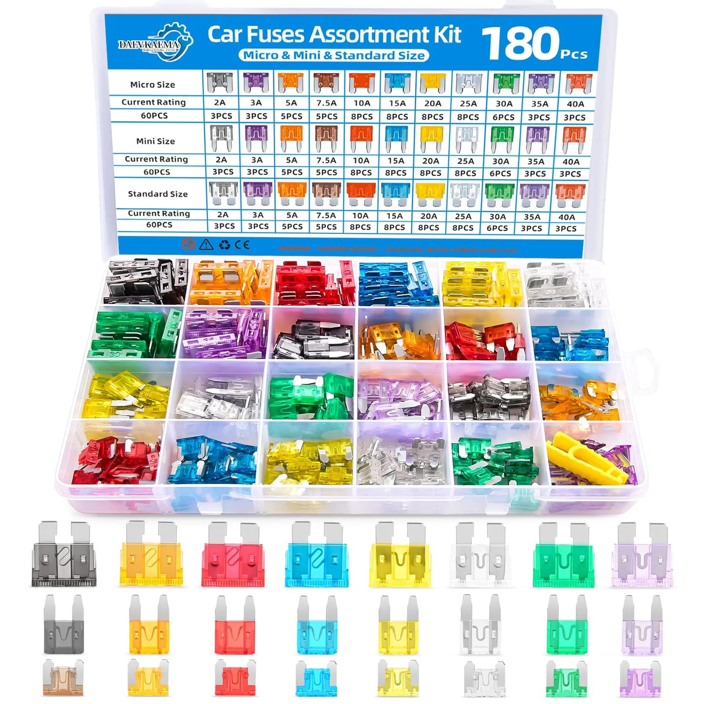 300/180/120pcs Car Blade Fuse Assortment Kit Auto Truck Automotive Medium Small Fuse Mixed Motorcycle Circuit Fuse With Box