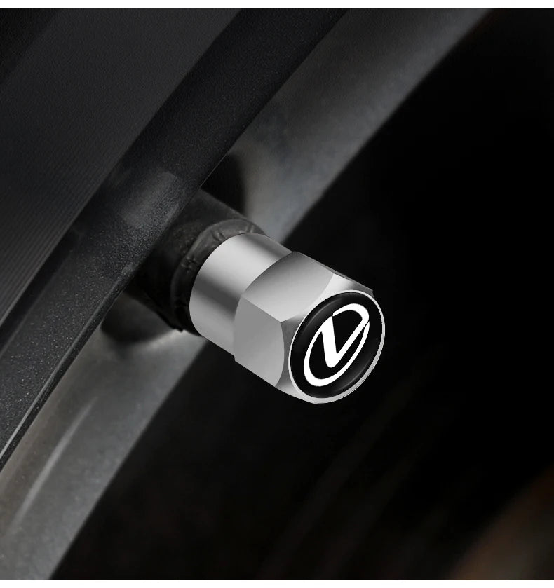 4Pcs Lexus Styling Wheel Tires Bolt-in Valve Caps Badge Decor For Lexus IS250 IS200 CT200h GS300 LS430 RX450h LX570 IS300 ES RX LS