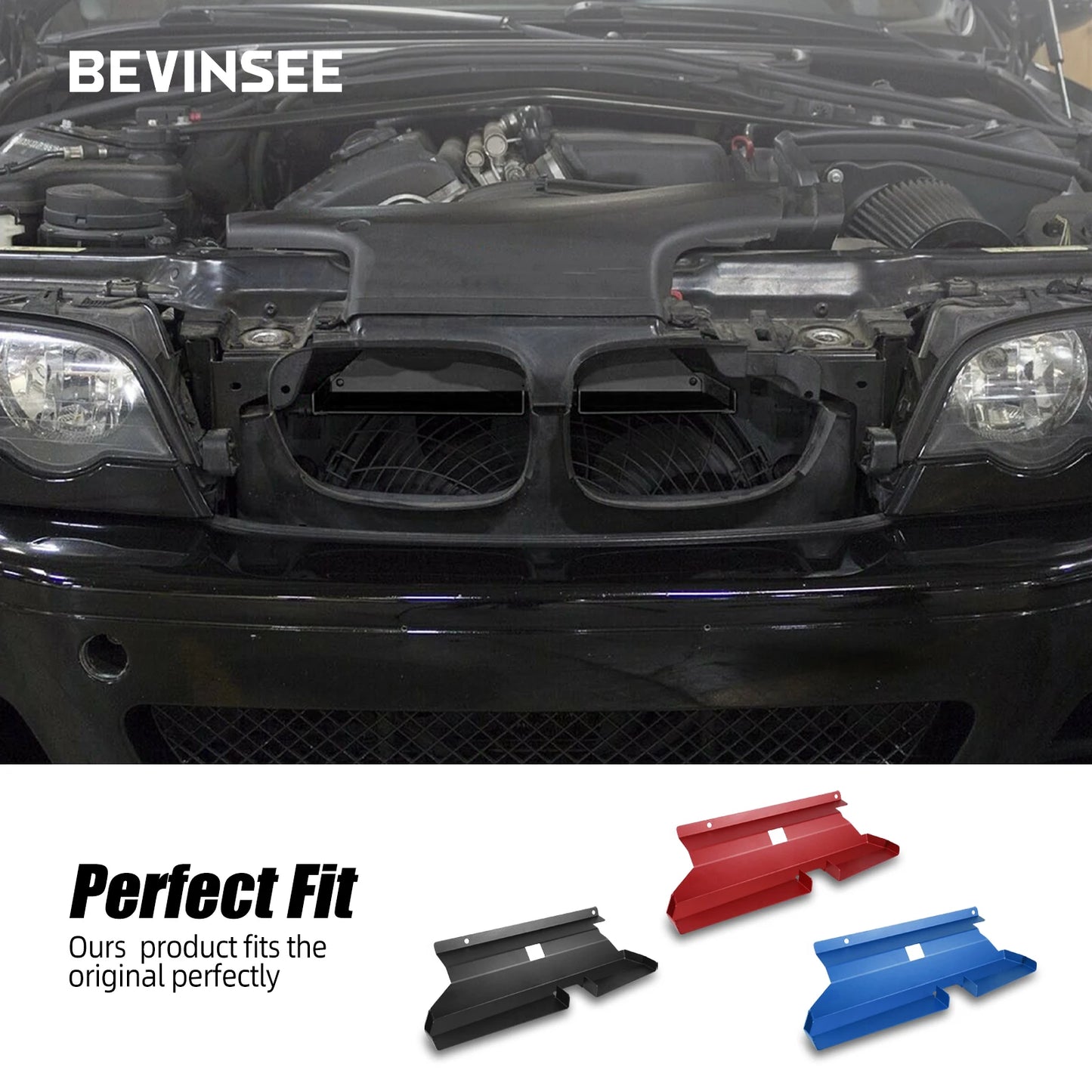 BEVINSEE Air Intake Scoop for BMW E46 320i 320ci 323i 323ci 325i 325ci 325xi 325ti 328i 328ci 330i 330ci 330xi M52TU M54 Engine