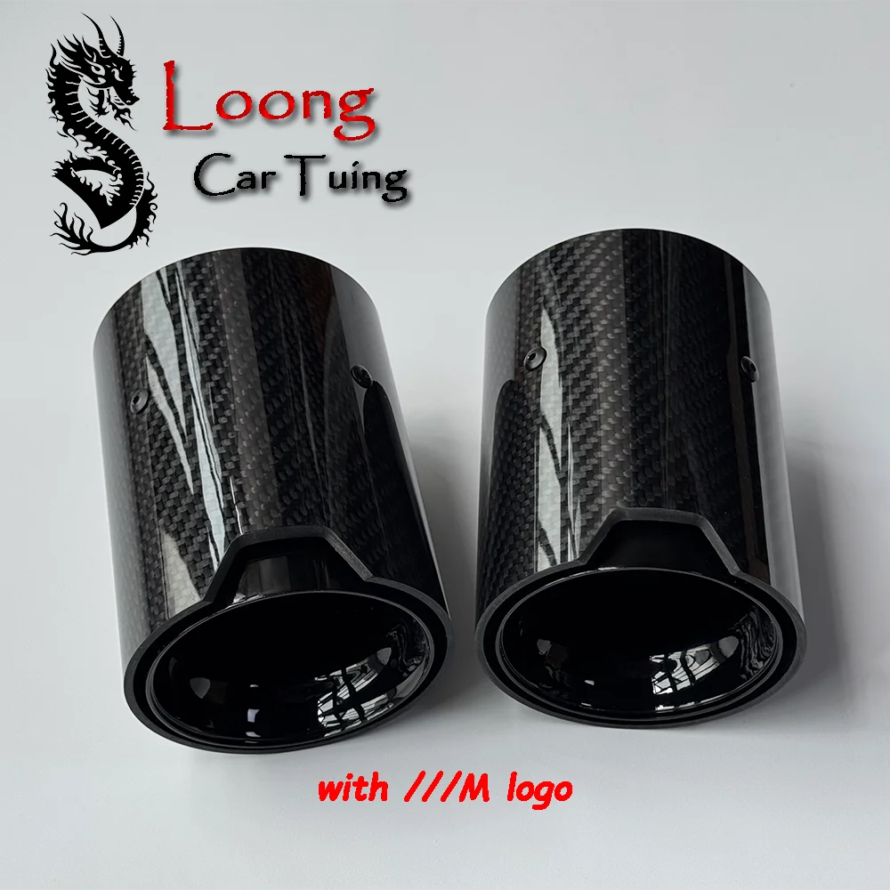1Pcs M Performance Logo Glossy Black M2 M3 M4 M5 Carbon Exhaust Pipe Tip For M135i M235i M345i M240i M340i Tailpipe Muffler tips