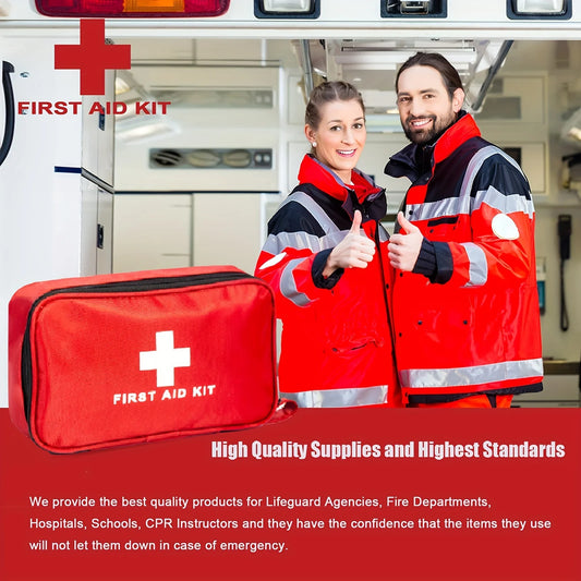 First Aid Kit, 184 Piece Compact Medical Survival Kit/Box With Lightweight Hard Case