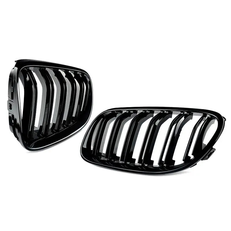BMW Grille Schwarz Glänz Nieren Grill Kühlergrill Doppelsteg Für BMW E92 E93 2DR LCI Paar