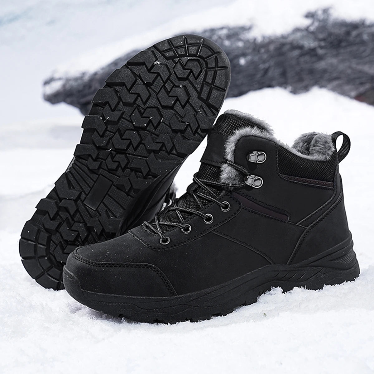 Snow boots men winter boots keep warm plush boots hiking boots men casual shoes men mountain snow boots