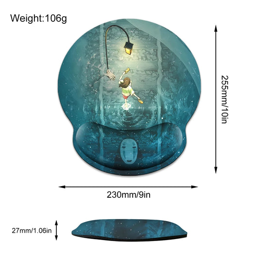 1pc Cartoon Character Design Wrist Mouse Pad Ergonomic Soft Anti-Slip Wrist Rest Support Mat Computer Mouse Pad For Office PC