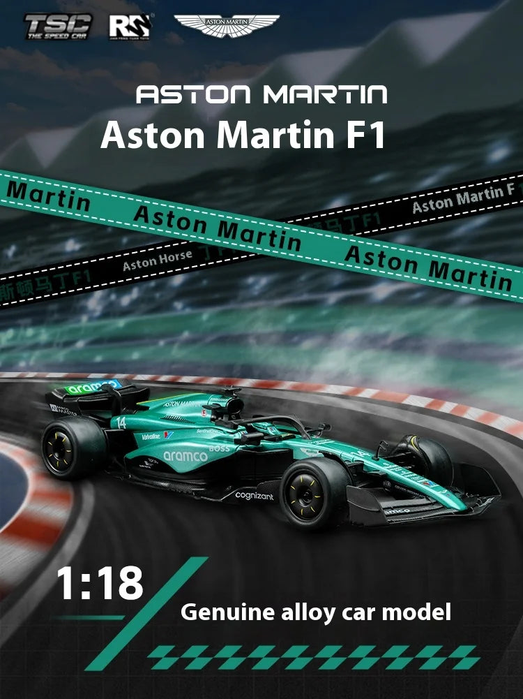 TSC 1:18 F1 Aston Martin 14 F1 /Mclaren 4 F1 Alloy Model Car