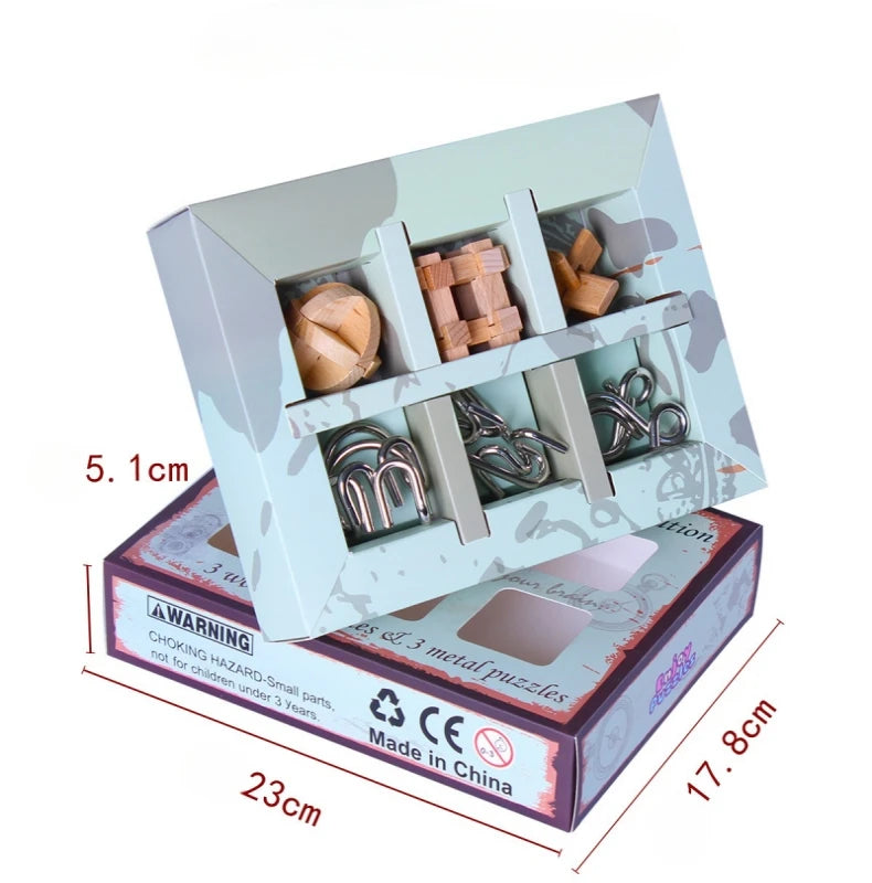 Wooden Unlocking Puzzles Brain Teasers Kong Ming LuBan Lock Adult Decryption Toy Assembly Game Children's Puzzle Puzzles Toys