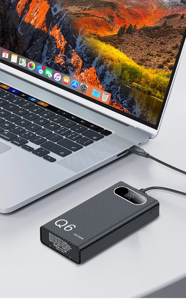 PD100W Fast Charging Power Bank DIY Kit 20V 5A 6x 21700 Battery Pack Portable No Soldering Easy Assemble