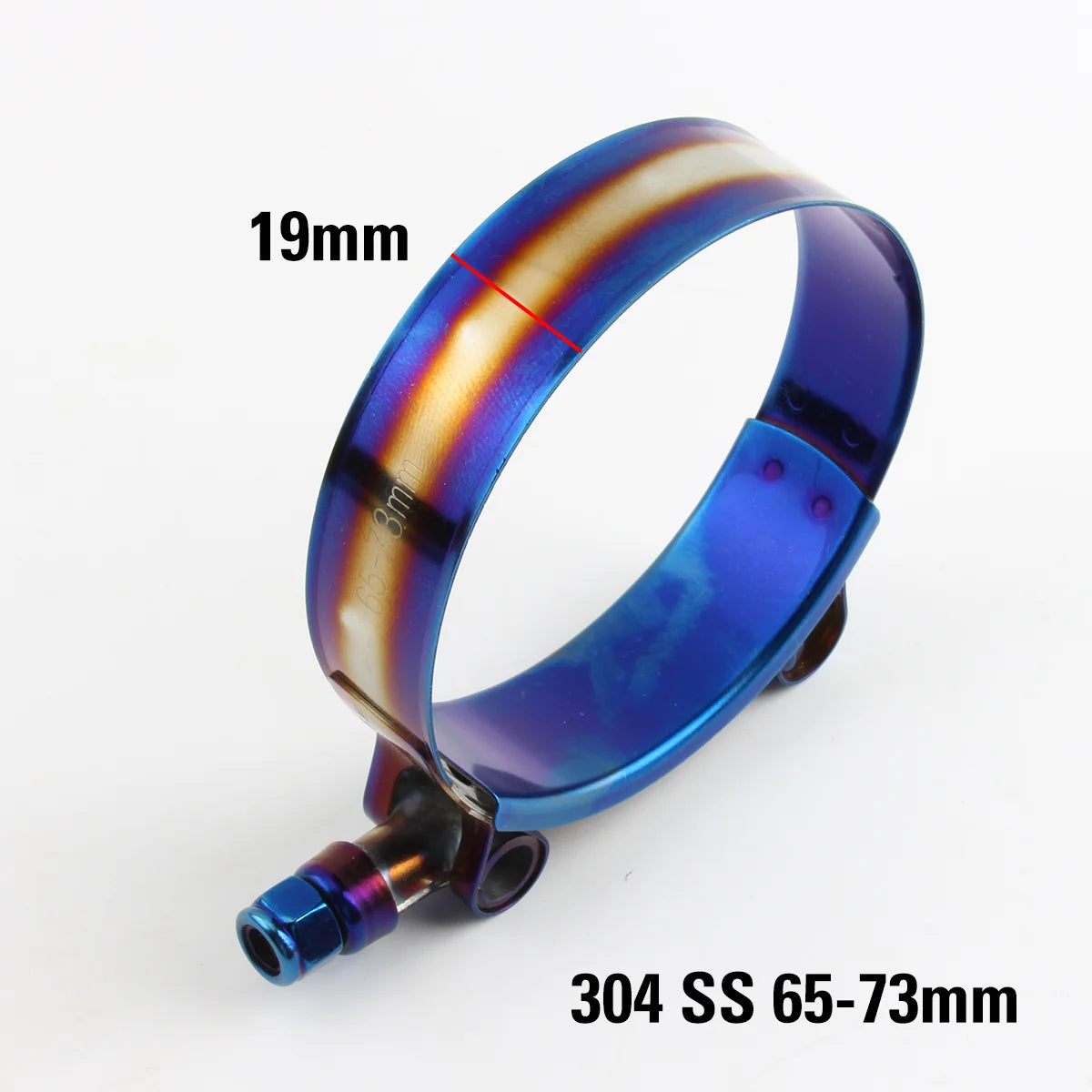 Stainless Steel Car Hose Clamp Kit 1.48" To 5.2" Universal T Bolt Style Adjustable Pipe Fix Clip 37mm To 130mm Hose Clamp Titanium Blue Style
