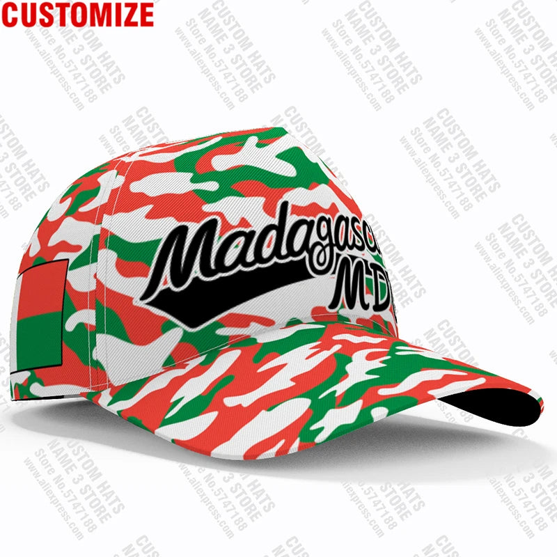 Madagascar Baseball Caps Free Custom Made Name Number Team Logo Mg Hats Mdg Country