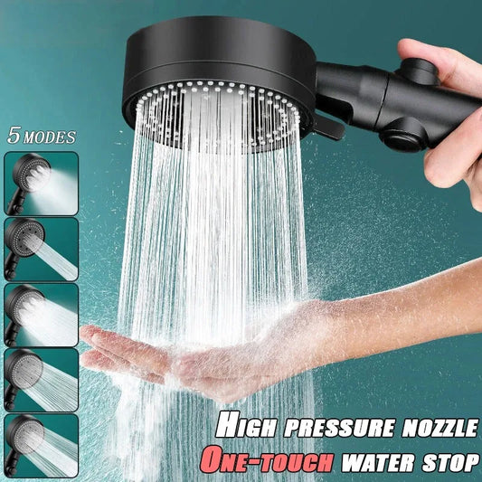 High Pressure Shower Head Set 5 Modes Showerhead