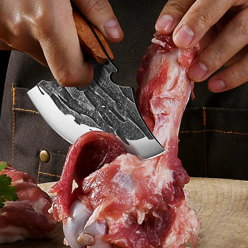 Hand Forged Kitchen Knives Stainless Steel Butcher Meat Cleaver Sharp Boning Knife Cutting Knife Kitchen Fruit Slicing Knife