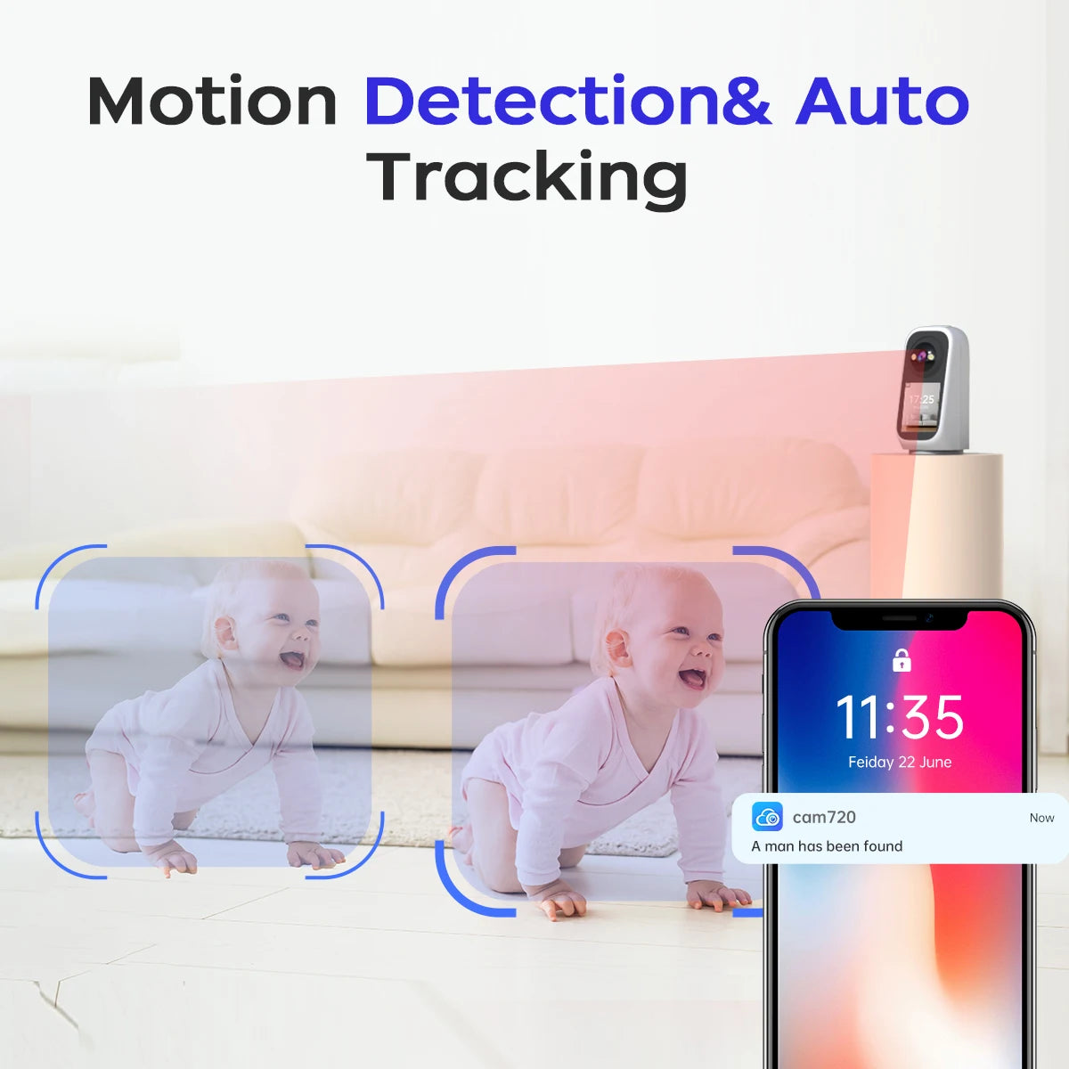 JOOAN 3MP PTZ 5G Wifi Camera HD 2.8” Touch Screen Baby Monitor Smart Home Security Color Night Two Way Audio Wireless IP Camera