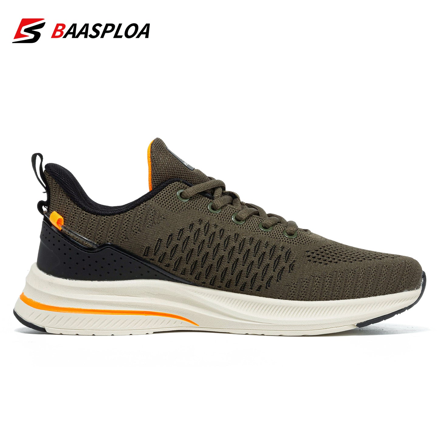 Baasploa Men's Lightweight Mesh Running Shoes - Breathable Outdoor Sports Sneakers for Gym, Jogging, Tennis - Comfortable Cushioning and Support