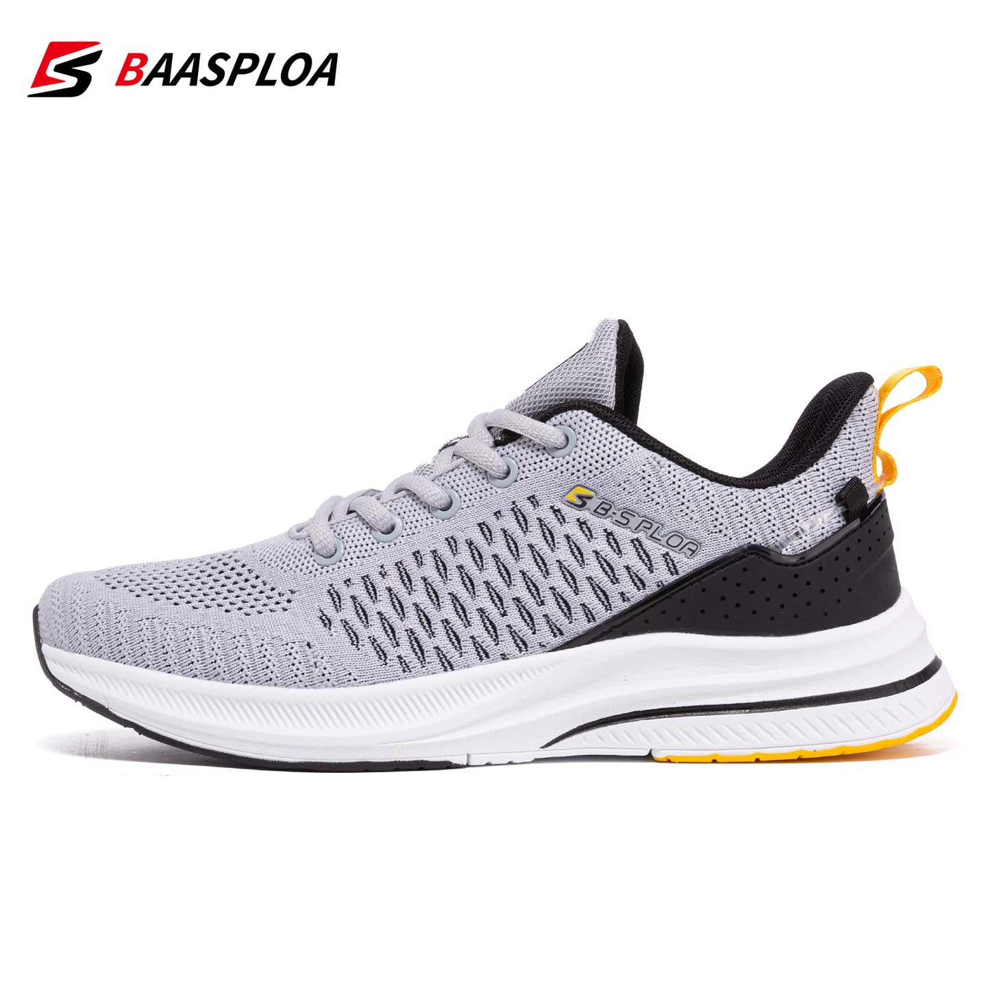 Baasploa Men's Lightweight Mesh Running Shoes - Breathable Outdoor Sports Sneakers for Gym, Jogging, Tennis - Comfortable Cushioning and Support