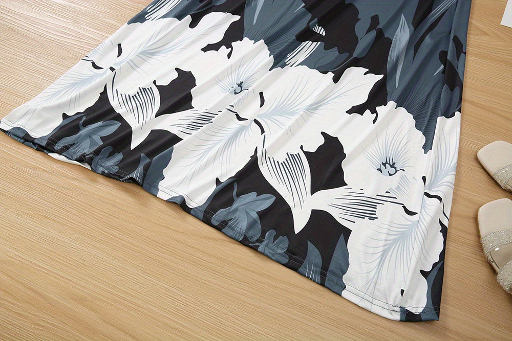 Floral Print Cami Dress, Crew Neck Mini Strap Dress, Casual Every Day Dress, Women's Clothing