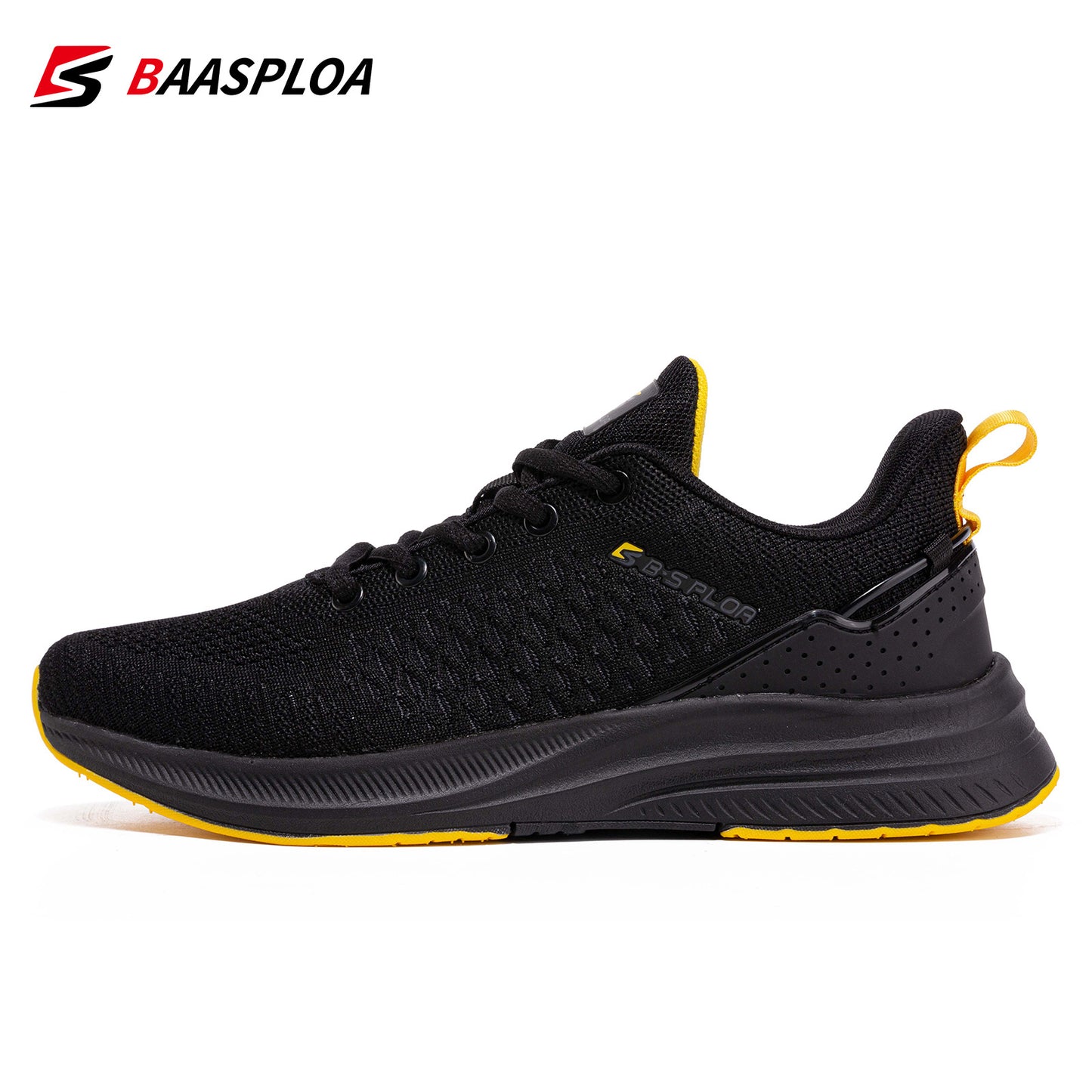 Baasploa Men's Lightweight Mesh Running Shoes - Breathable Outdoor Sports Sneakers for Gym, Jogging, Tennis - Comfortable Cushioning and Support