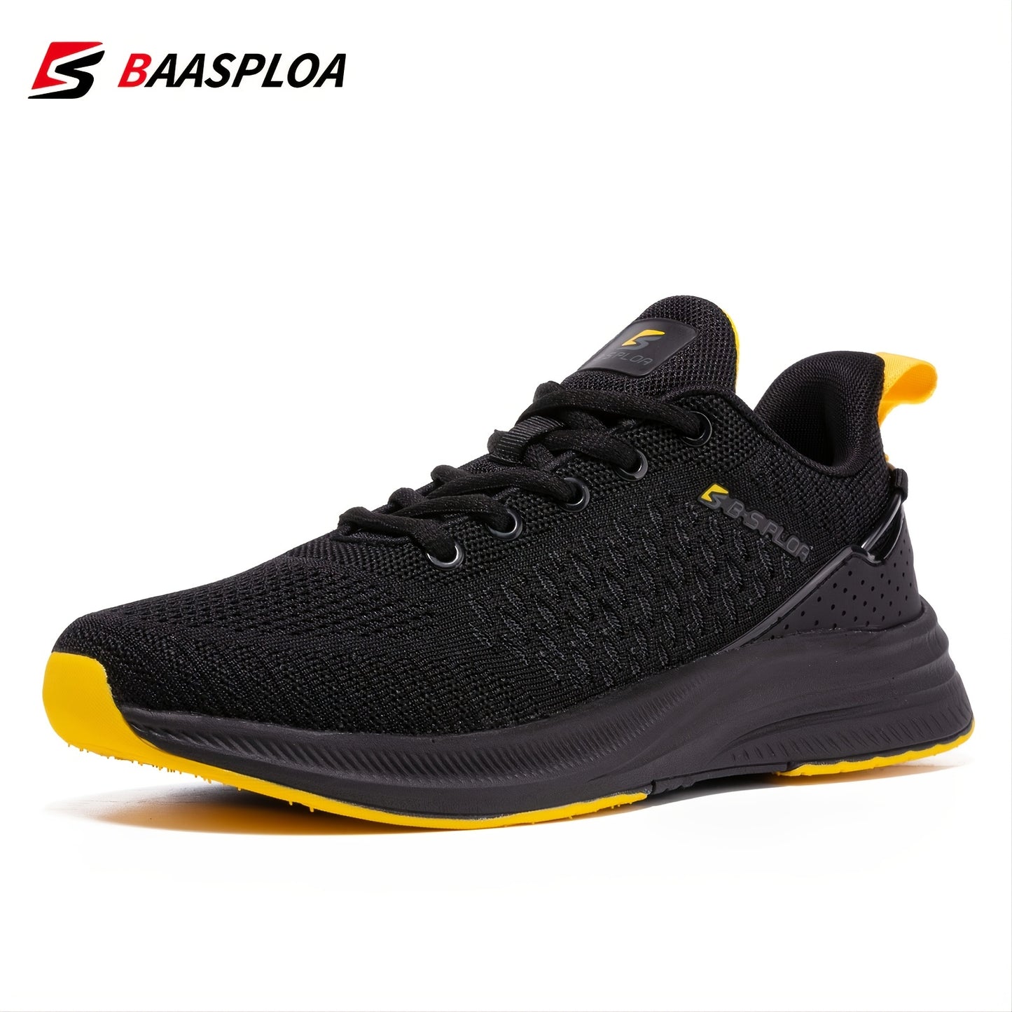 Baasploa Men's Lightweight Mesh Running Shoes - Breathable Outdoor Sports Sneakers for Gym, Jogging, Tennis - Comfortable Cushioning and Support
